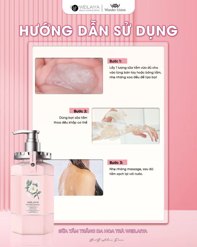 Hướng dẫn sử dụng Sữa tắm hoa trà